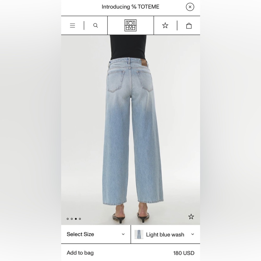 Toteme Flare fit denim light blue wash 24/32